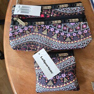 Set of 2 Pouch and Tissue Holder Coin Purse LeSportsac NWT